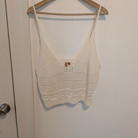Anthropologie Pilcro Ivory "Crochet Scallop Hem Cami" Sweater Tank - Picture 2 of 9